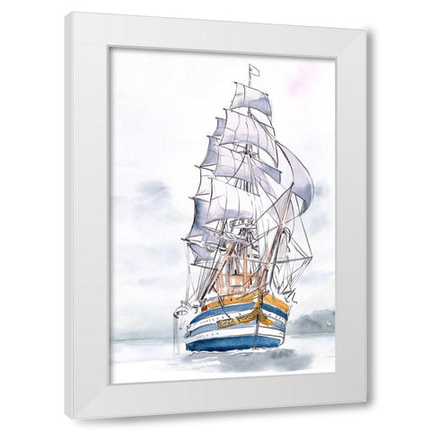 Tall Ship I White Modern Wood Framed Art Print by Parker, Jennifer Paxton