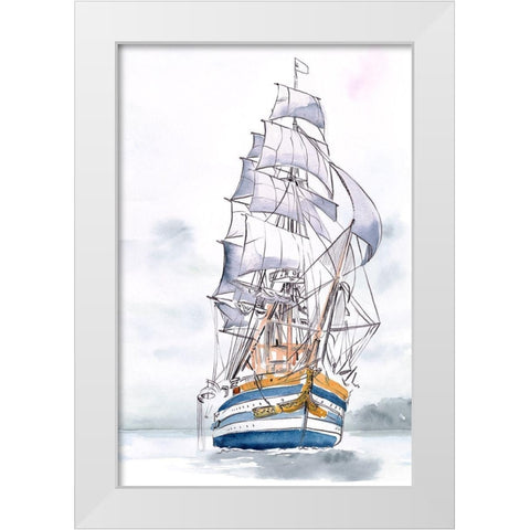 Tall Ship I White Modern Wood Framed Art Print by Parker, Jennifer Paxton