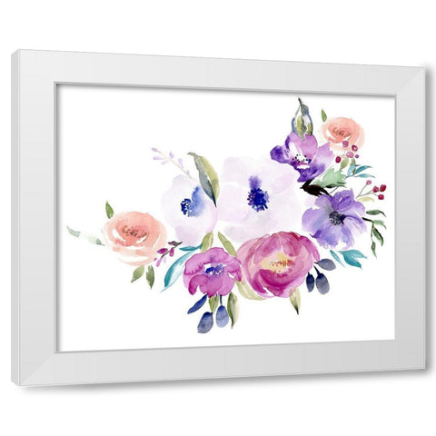 Watercolor Anemone I White Modern Wood Framed Art Print by Parker, Jennifer Paxton