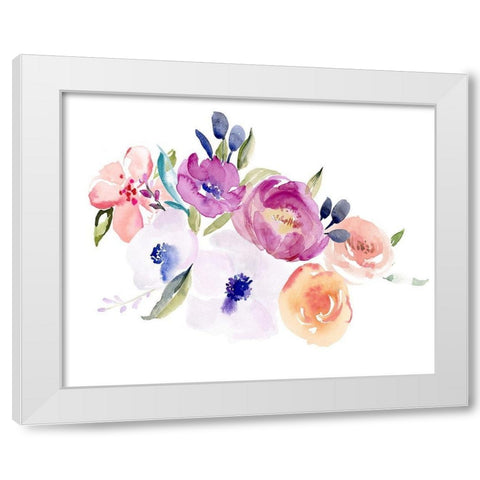 Watercolor Anemone II White Modern Wood Framed Art Print by Parker, Jennifer Paxton
