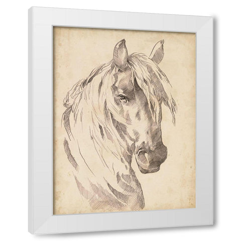 Horse Portrait Sketch I White Modern Wood Framed Art Print by Parker, Jennifer Paxton