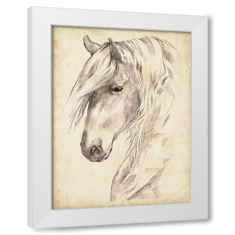 Horse Portrait Sketch II White Modern Wood Framed Art Print by Parker, Jennifer Paxton