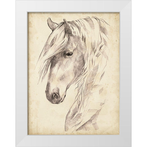 Horse Portrait Sketch II White Modern Wood Framed Art Print by Parker, Jennifer Paxton