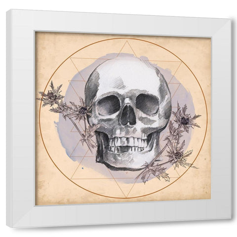 Skull Thistle I White Modern Wood Framed Art Print by Parker, Jennifer Paxton