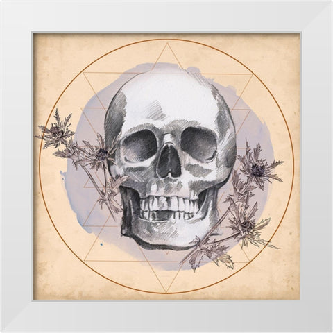 Skull Thistle I White Modern Wood Framed Art Print by Parker, Jennifer Paxton