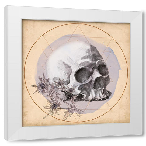 Skull Thistle II White Modern Wood Framed Art Print by Parker, Jennifer Paxton