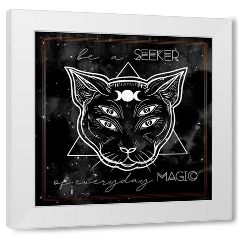 Mystical Cat II White Modern Wood Framed Art Print by Parker, Jennifer Paxton