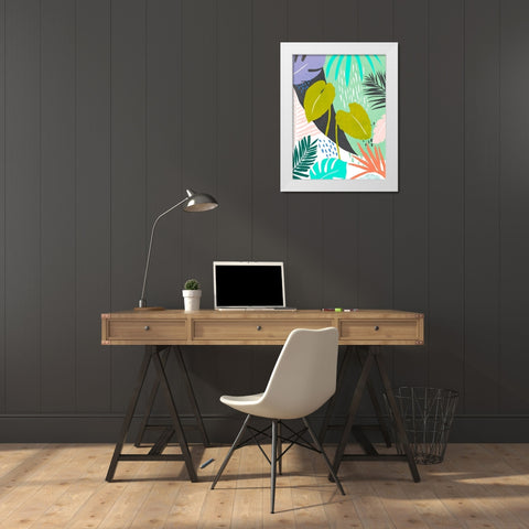 Jazzy Jungle I White Modern Wood Framed Art Print by Warren, Annie
