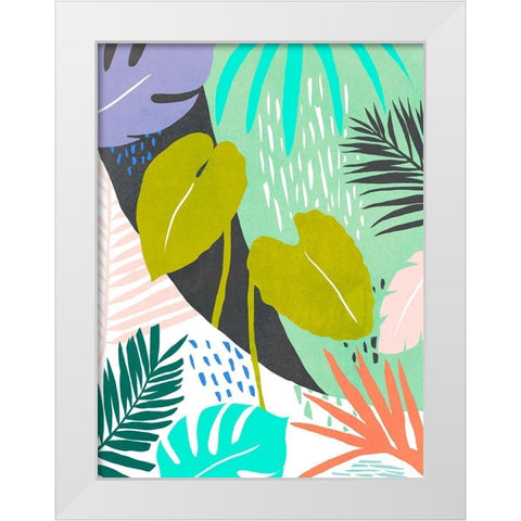 Jazzy Jungle I White Modern Wood Framed Art Print by Warren, Annie