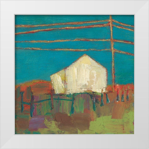 Fon Barn II White Modern Wood Framed Art Print by Jachimiec, Sue