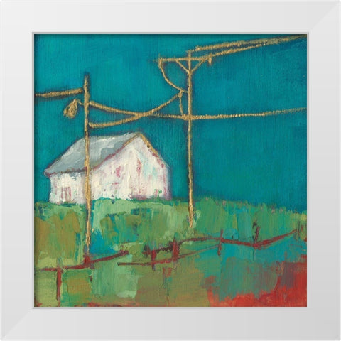 Fon Barn III White Modern Wood Framed Art Print by Jachimiec, Sue