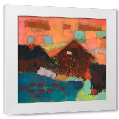 Farmville Barn White Modern Wood Framed Art Print by Jachimiec, Sue