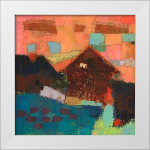 Farmville Barn White Modern Wood Framed Art Print by Jachimiec, Sue