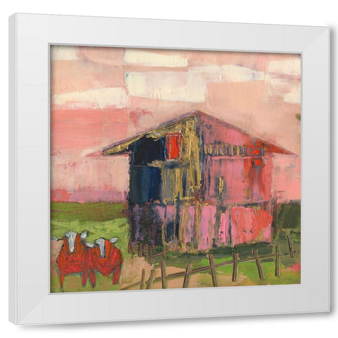 Buckingham Barn White Modern Wood Framed Art Print by Jachimiec, Sue