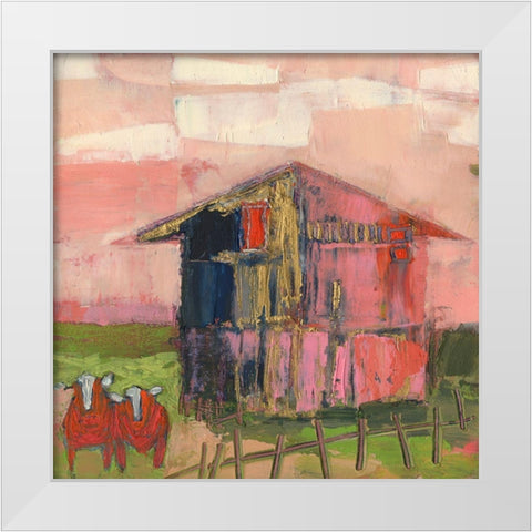 Buckingham Barn White Modern Wood Framed Art Print by Jachimiec, Sue