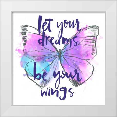 Butterfly Dreams I White Modern Wood Framed Art Print by Parker, Jennifer Paxton