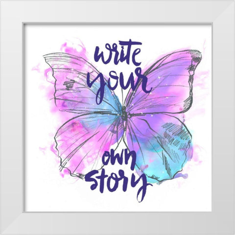 Butterfly Dreams II White Modern Wood Framed Art Print by Parker, Jennifer Paxton