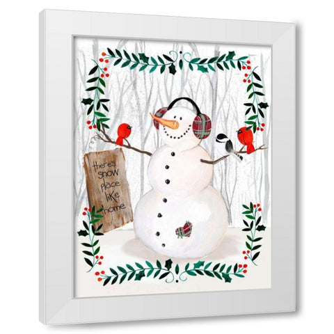 Folk Snowman Forest II White Modern Wood Framed Art Print by Parker, Jennifer Paxton