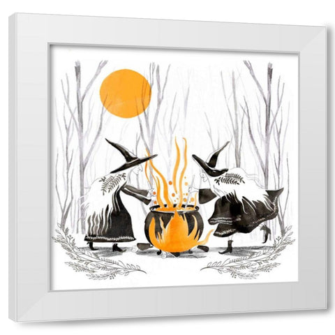 Witchy Mischief I White Modern Wood Framed Art Print by Parker, Jennifer Paxton