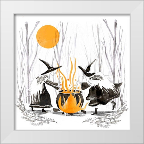 Witchy Mischief I White Modern Wood Framed Art Print by Parker, Jennifer Paxton