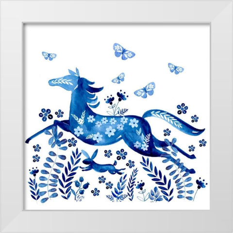 Run Wild and Free II White Modern Wood Framed Art Print by Parker, Jennifer Paxton