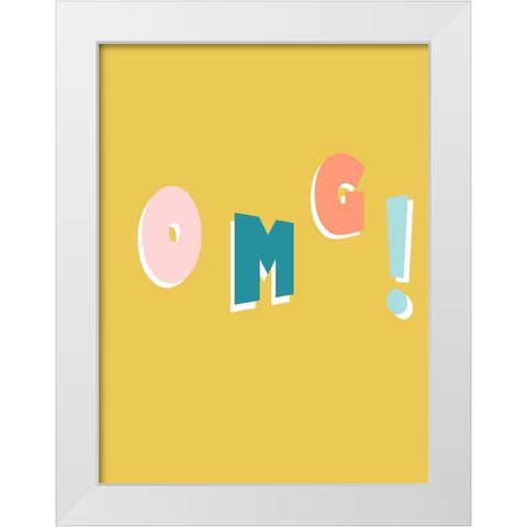 !!! II White Modern Wood Framed Art Print by Hambly, Anna