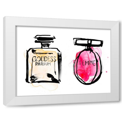 Rose Parfum I White Modern Wood Framed Art Print by Parker, Jennifer Paxton