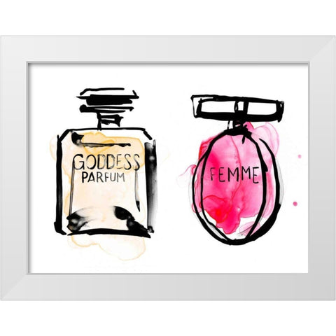Rose Parfum I White Modern Wood Framed Art Print by Parker, Jennifer Paxton