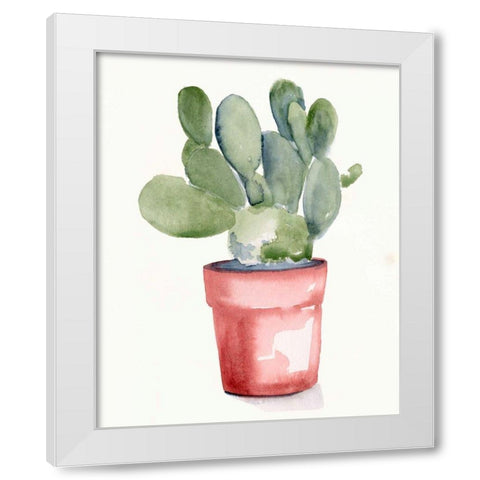 Potted Succulent I White Modern Wood Framed Art Print by Parker, Jennifer Paxton