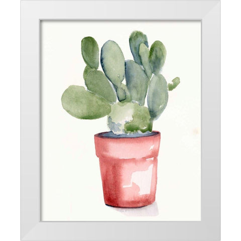 Potted Succulent I White Modern Wood Framed Art Print by Parker, Jennifer Paxton