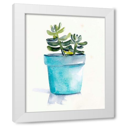 Potted Succulent II White Modern Wood Framed Art Print by Parker, Jennifer Paxton