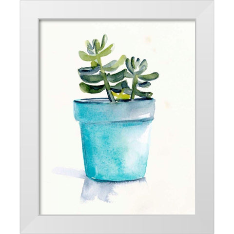 Potted Succulent II White Modern Wood Framed Art Print by Parker, Jennifer Paxton