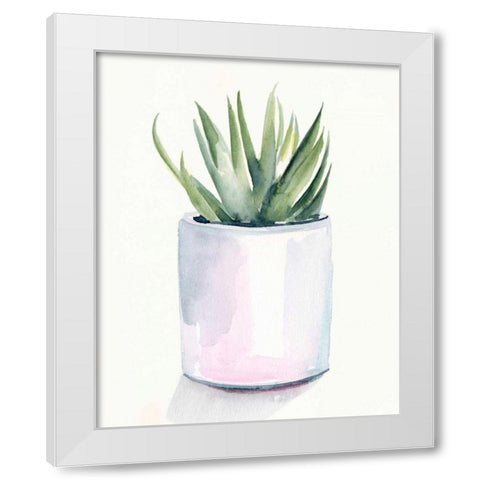 Potted Succulent III White Modern Wood Framed Art Print by Parker, Jennifer Paxton