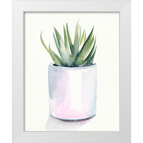 Potted Succulent III White Modern Wood Framed Art Print by Parker, Jennifer Paxton