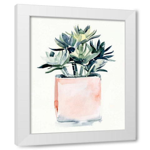 Potted Succulent IV White Modern Wood Framed Art Print by Parker, Jennifer Paxton