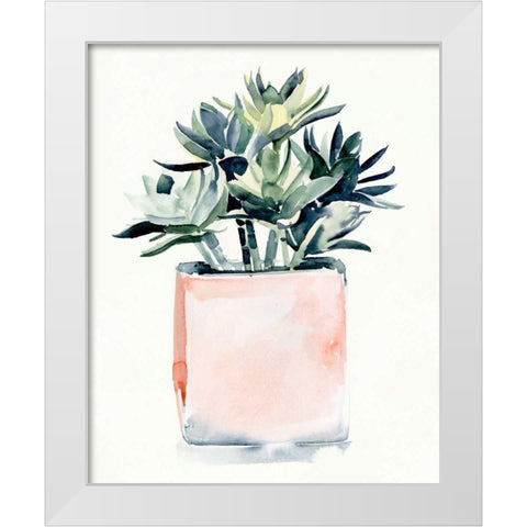 Potted Succulent IV White Modern Wood Framed Art Print by Parker, Jennifer Paxton