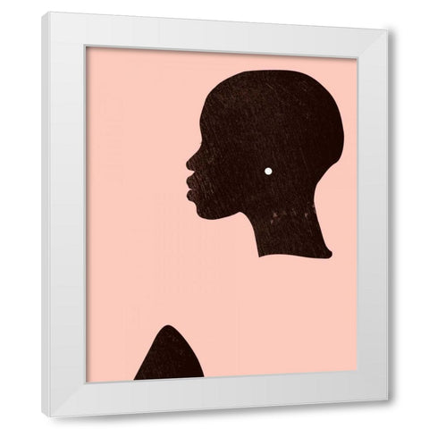 Pink Silhouette I White Modern Wood Framed Art Print by Parker, Jennifer Paxton