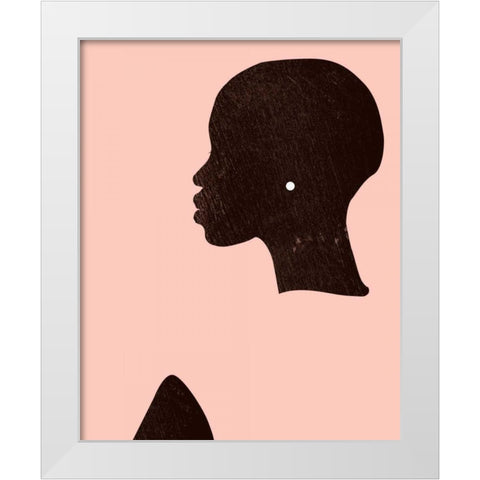 Pink Silhouette I White Modern Wood Framed Art Print by Parker, Jennifer Paxton