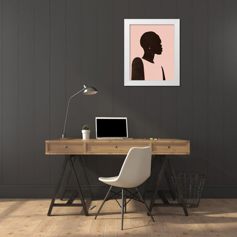 Pink Silhouette II White Modern Wood Framed Art Print by Parker, Jennifer Paxton