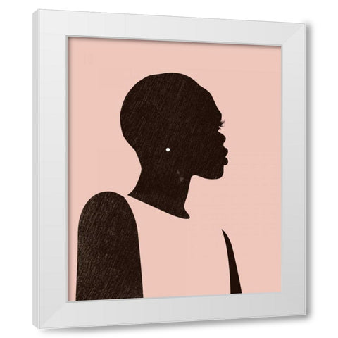Pink Silhouette II White Modern Wood Framed Art Print by Parker, Jennifer Paxton