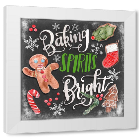 Baking Spirits Bright I White Modern Wood Framed Art Print by Parker, Jennifer Paxton