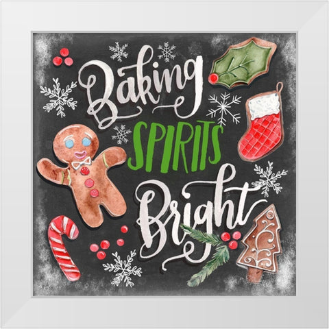 Baking Spirits Bright I White Modern Wood Framed Art Print by Parker, Jennifer Paxton