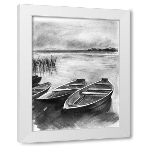 Bateau Noir I White Modern Wood Framed Art Print by Parker, Jennifer Paxton