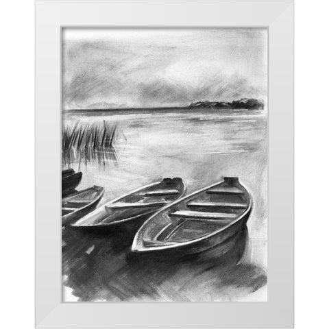 Bateau Noir I White Modern Wood Framed Art Print by Parker, Jennifer Paxton