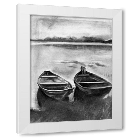 Bateau Noir II White Modern Wood Framed Art Print by Parker, Jennifer Paxton