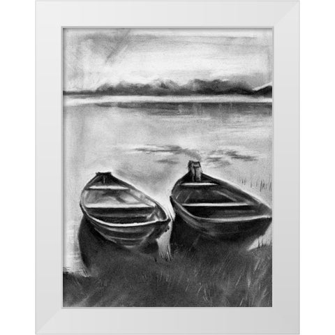 Bateau Noir II White Modern Wood Framed Art Print by Parker, Jennifer Paxton