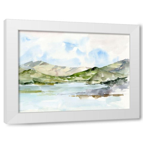 Serene Mountains I White Modern Wood Framed Art Print by Harper, Ethan