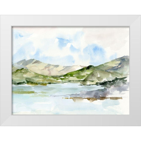 Serene Mountains I White Modern Wood Framed Art Print by Harper, Ethan