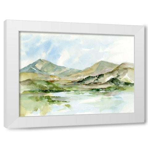 Serene Mountains II White Modern Wood Framed Art Print by Harper, Ethan