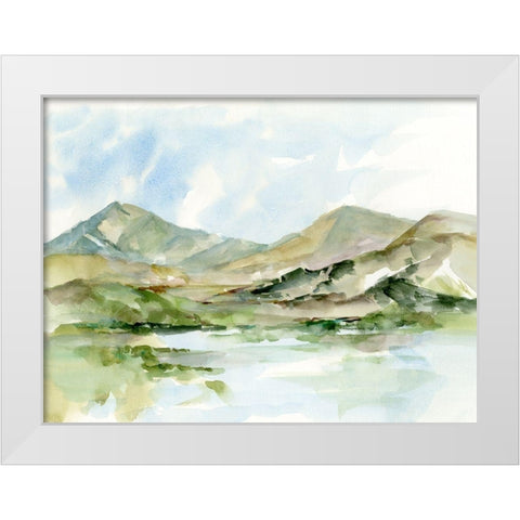 Serene Mountains II White Modern Wood Framed Art Print by Harper, Ethan
